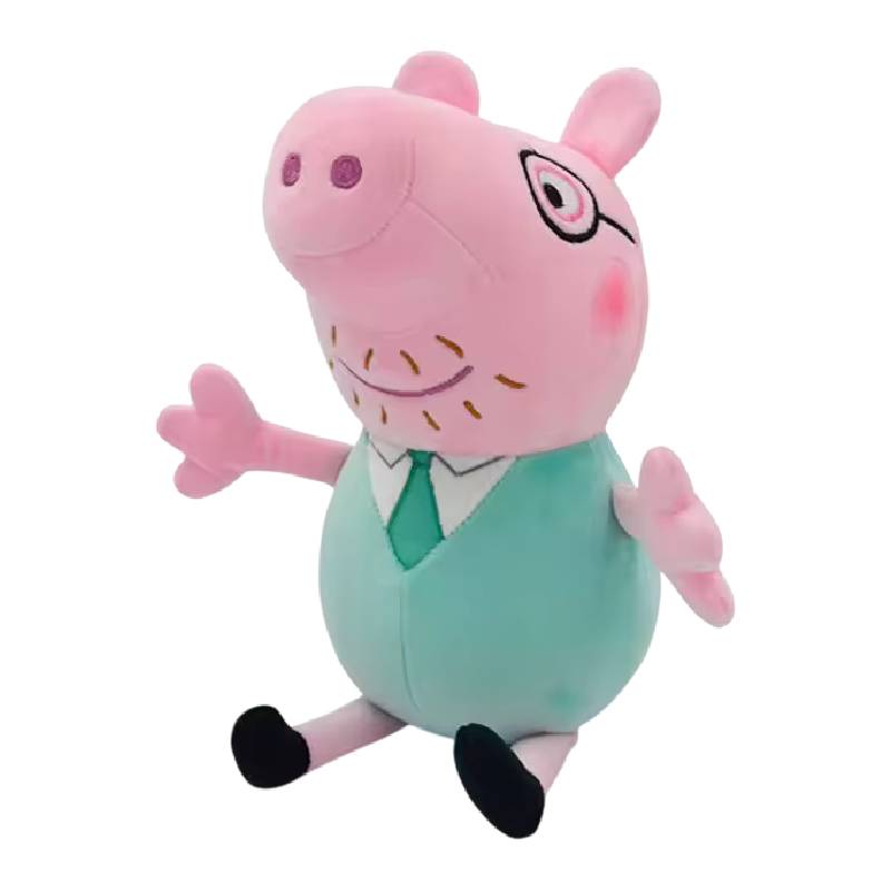 Surpreenda os pequenos com o Peluche Papá Porquinho! Macio, com 30cm de altura e perfeito para abraçar, ele é o presente ideal para os fãs da Porquinha Peppa.