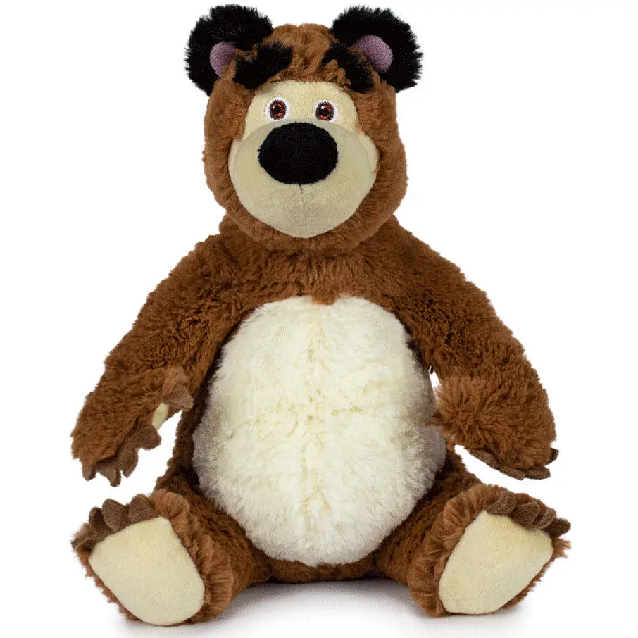 Peluche Urso - Masha e o Urso 30cm Leve a magia de Masha e o Urso para casa com este peluche de 30 cm, ideal para crianças a partir dos 3 anos. Feito de materiais suaves e duráveis, é o presente perfeito para os pequenos fãs de aventuras e fantasia!