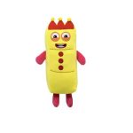 Explora o Peluche Numberblocks - Três (25cm), inspirado na série educativa! Ideal para ensinar números e formas, seguro e perfeito para crianças +3 anos. Aprende brincando!