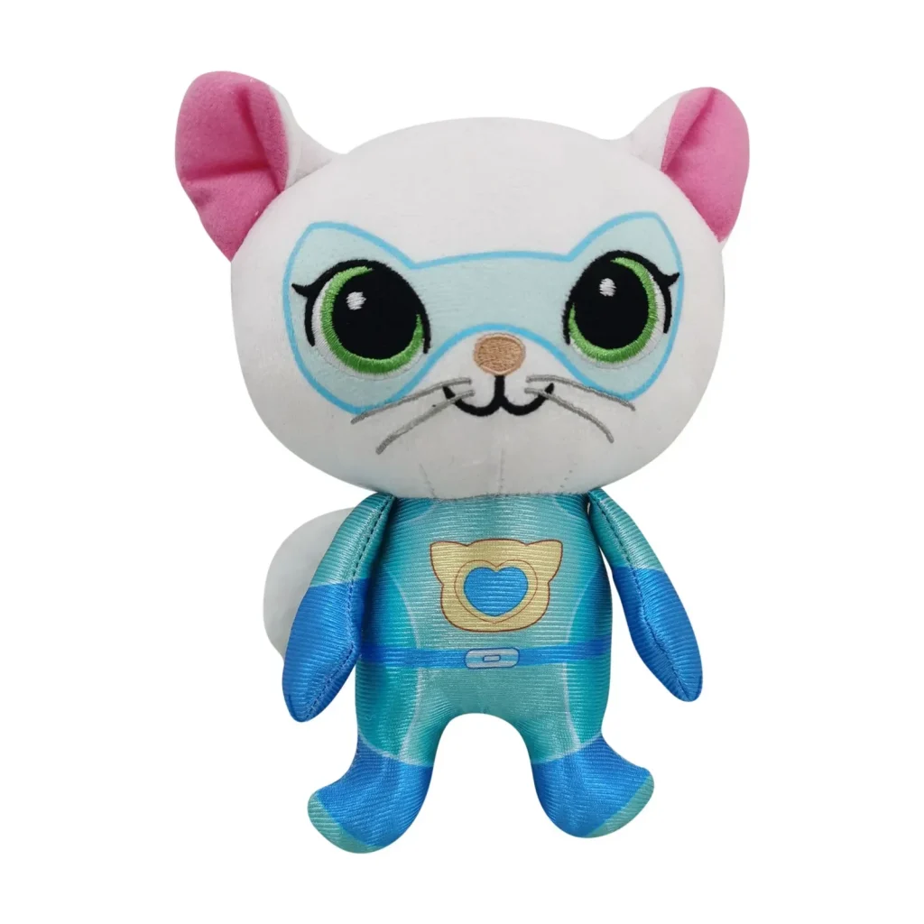 Compre o Peluche SuperKitties Bitsy 18cm, inspirado na série Disney Junior! Um peluche pequeno e macio, ideal para crianças +3 anos. Descubra aventuras com Bitsy!