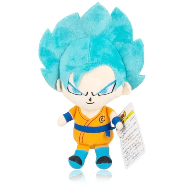 Descubra o Peluche Son Goku Super Saiyajin Azul 20cm, inspirado na transformação épica do Super Saiyajin Deus Super Saiyajin. Perfeito para fãs de Dragon Ball e crianças!