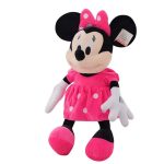 A Minnie em versão ainda mais encantadora! Este peluche macio com vestido rosa está disponível em 30cm e 40cm, com Certificação CE e seguro para crianças +3 anos. Perfeito para abraços e brincadeiras!