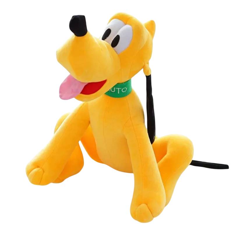 O fiel amigo do Mickey agora em peluche! Feito com material macio, disponível em 30cm e 40cm, com Certificação CE e seguro para crianças +3 anos. Leve para casa a magia do Pluto!