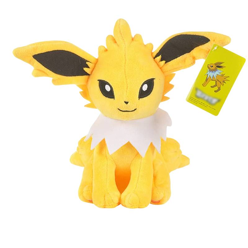 Leva para casa o eletrizante Peluche Pokémon Jolteon de 25 cm! Macio, detalhado e certificado para segurança, é o presente ideal para fãs e colecionadores.