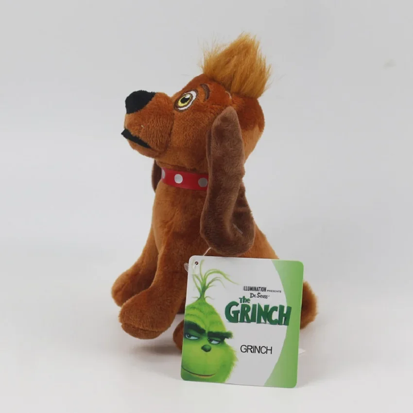 Peluche Max 20cm - O Fiel Cão do Grinch - Peluches Filmes de Fantasia Descubra o Peluche Max - Grinch 20cm, o adorável cão do clássico de Natal. Suave, seguro e perfeito para crianças e fãs de filmes de fantasia. Compre já!