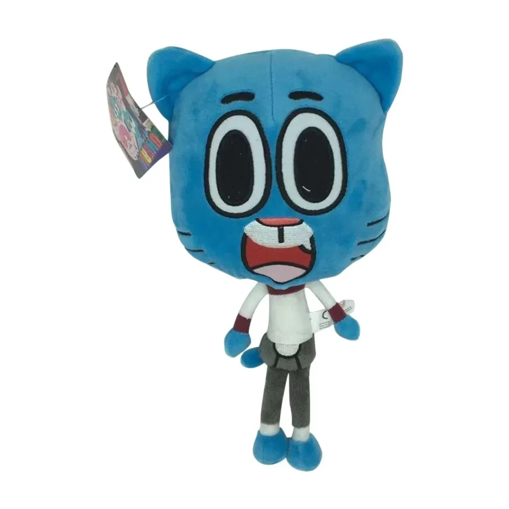 Descobre o peluche Gumball Watterson de 25cm, inspirado na série infantil "O Incrível Mundo de Gumball". Suave, divertido e perfeito para crianças a partir dos 3 anos.
