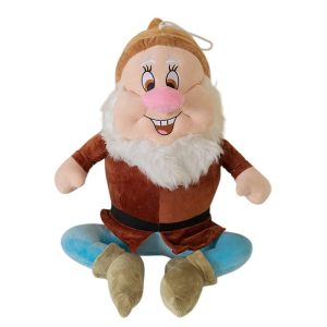 Descobre o Peluche Feliz, o anão mais sorridente de Branca de Neve. Macio, adorável e disponível em vários tamanhos – ideal para crianças e fãs da Disney!