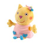 Descubra o Peluche Gata Glória da Porquinha Peppa (28cm). Um peluche infantil macio, seguro e certificado CE, perfeito para fãs da série do Canal Panda.