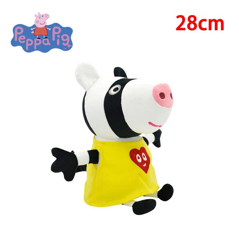 Peluche Zebra Zéza – Porquinha Peppa 28cm - 1 Descubra o Peluche Zebra Zéza da Porquinha Peppa (28cm). Um peluche infantil macio, seguro e certificado CE, perfeito para fãs da série do Canal Panda.