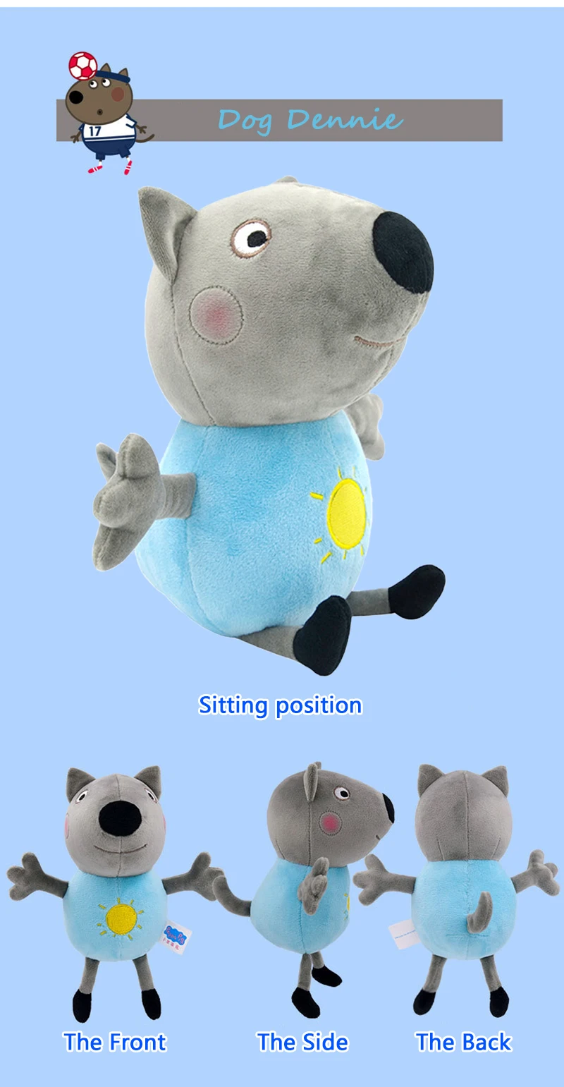 Peluche Cão Carlos – Porquinha Peppa 28cm - Peluche Infantil Descubra o Peluche Cão Carlos da Porquinha Peppa (28cm). Um peluche infantil macio, seguro e certificado CE, perfeito para fãs da série do Canal Panda.