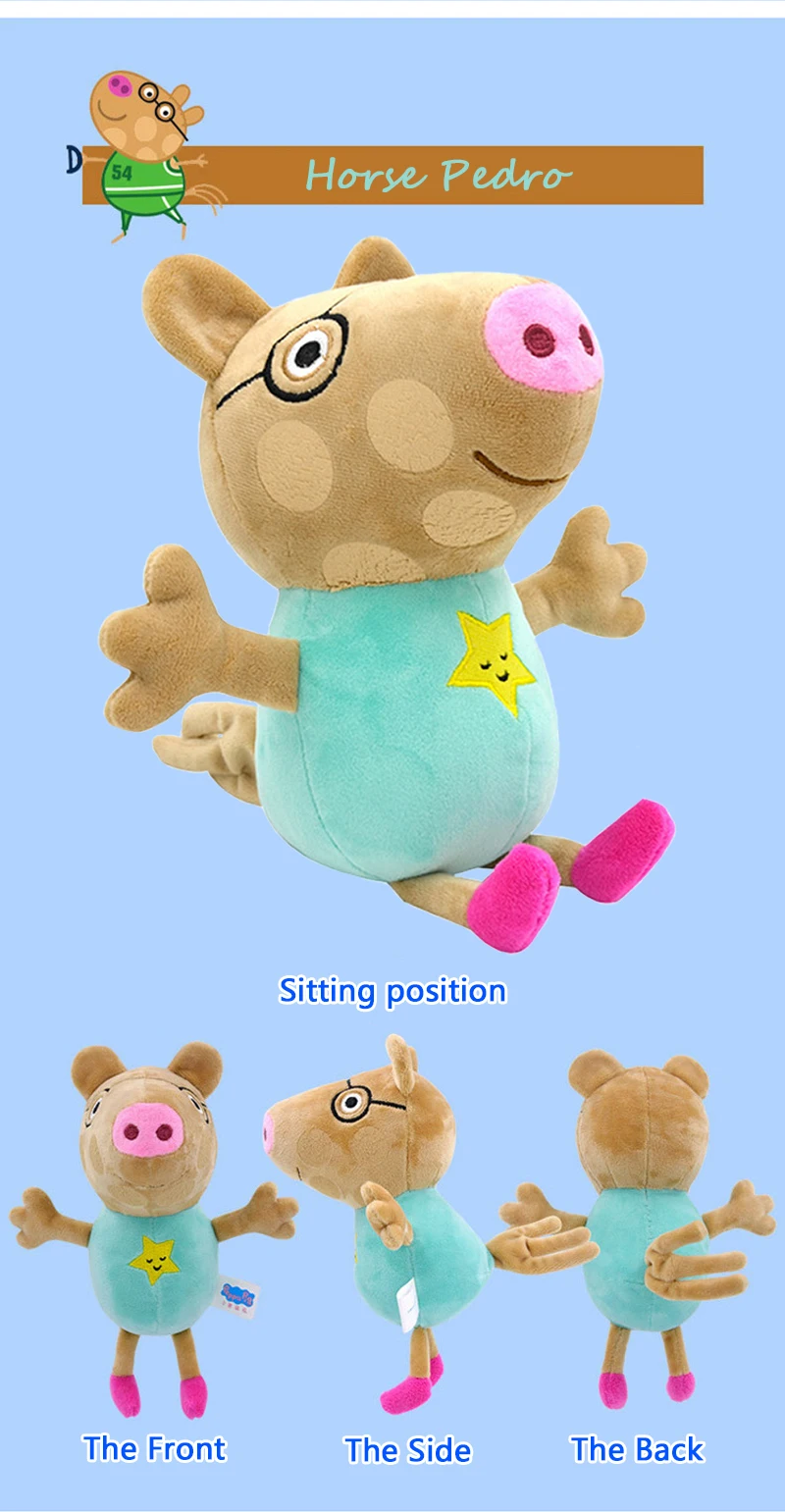 Peluche Pónei Pedro – Porquinha Peppa 28cm - Peluche Infantil Descubra o Peluche Pónei Pedro da Porquinha Peppa (28cm). Um peluche infantil macio, seguro e certificado CE, perfeito para fãs da série do Canal Panda.