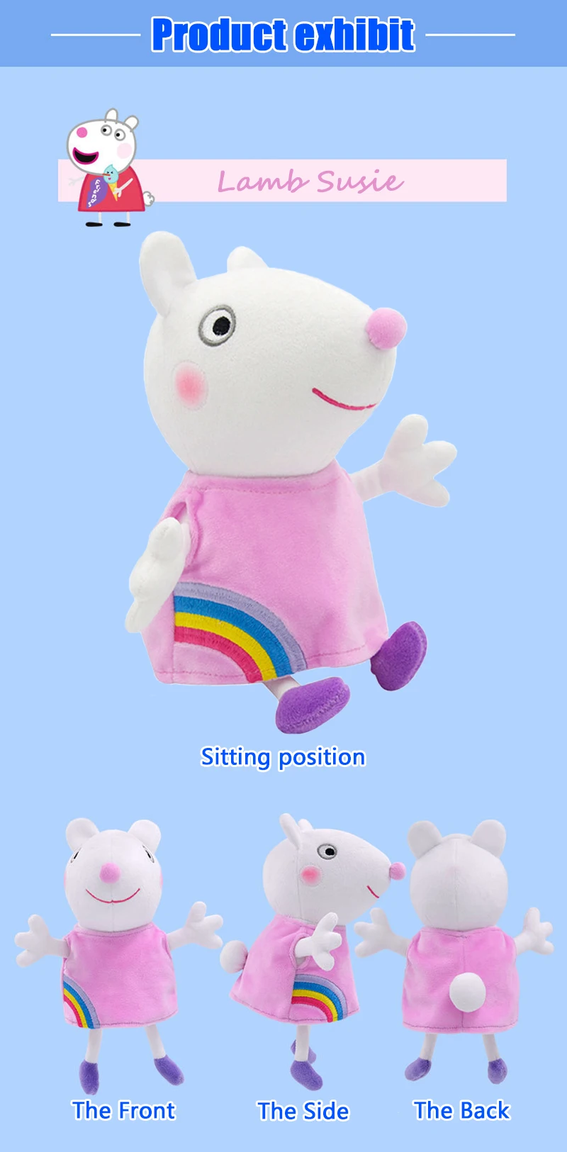 Peluche Ovelha Olga – Porquinha Peppa 28cm - Amiga da Peppa em versão fofa Descubra o peluche Ovelha Olga de 28cm da Porquinha Peppa. Suave, divertido e ideal para crianças que adoram a série. Um presente encantador e cheio de ternura.