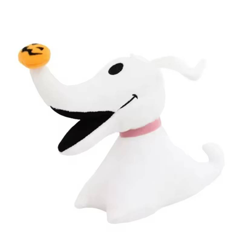 Descubra o Peluche Zero Cão Fantasma de O Estranho Mundo de Jack. Com 22cm, é macio, fiel à personagem e perfeito para crianças e fãs de filmes Disney.