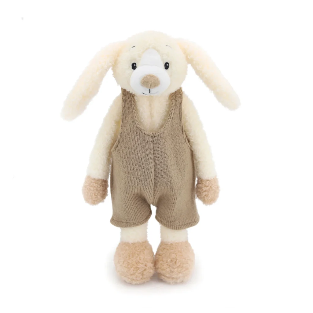 Descubra o Peluche Coelho Branco com Macacão 30cm, um peluche infantil macio e encantador. Ideal para brincar, decorar e oferecer. Certificado CE.