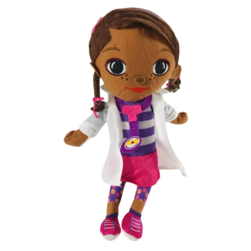Descubra o Peluche Doutora - Doutora Brinquedos 30cm, inspirado na adorada série Doc McStuffins. Um peluche infantil macio e perfeito para fãs da Disney Junior.