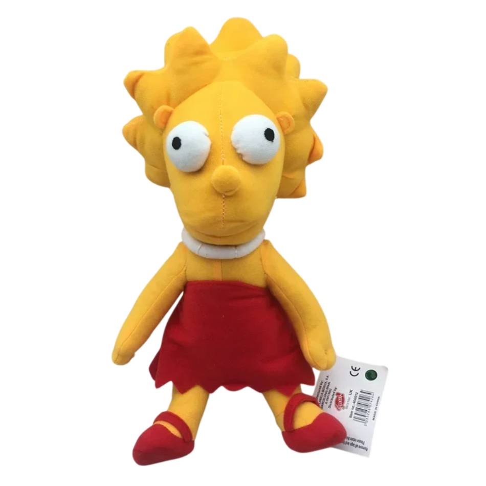 Peluche Lisa Simpson 33cm de Os Simpsons. Macio, divertido e perfeito para fãs da família de Springfield. Ideal para oferecer ou colecionar!