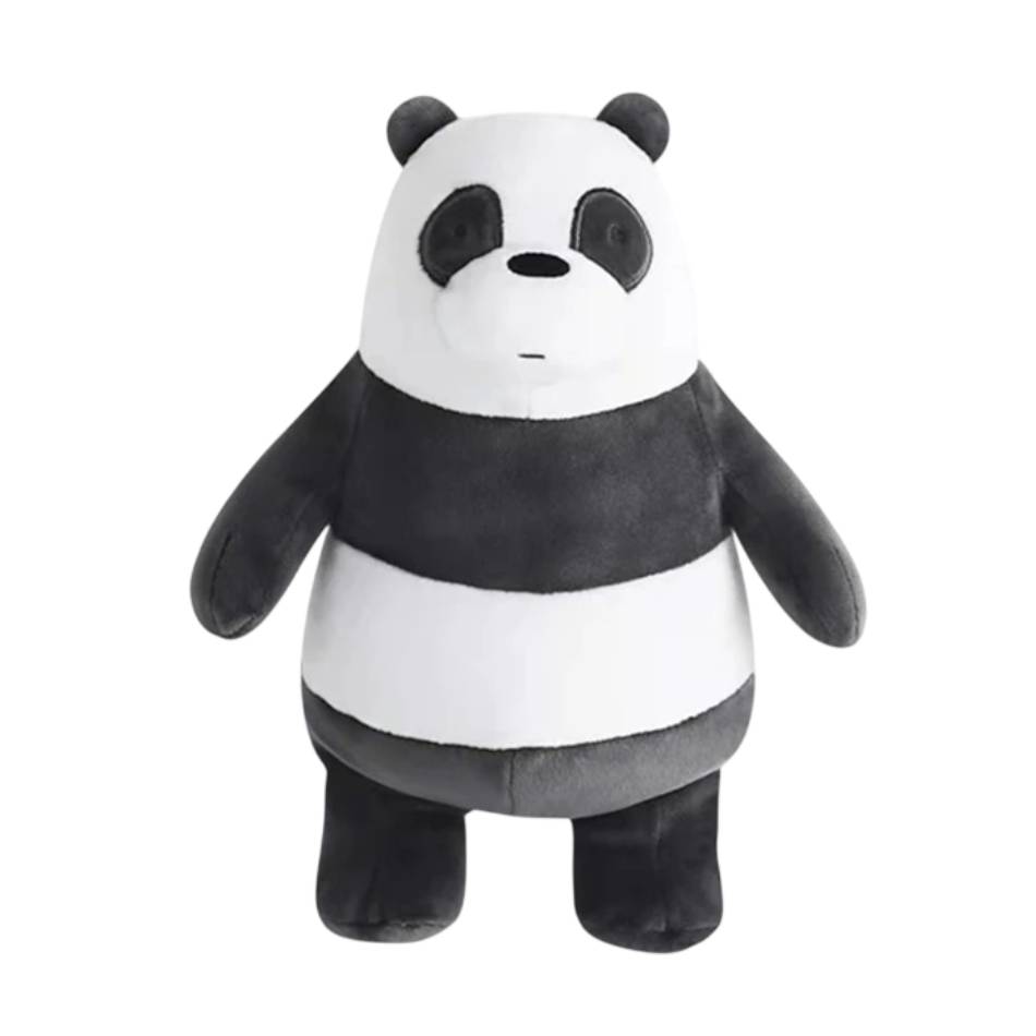 Compre o Peluche Panda de Nós, os Ursos. Peluche macio disponível em 20 cm e 24 cm, ideal para fãs de We Bare Bears e da Cartoon Network.