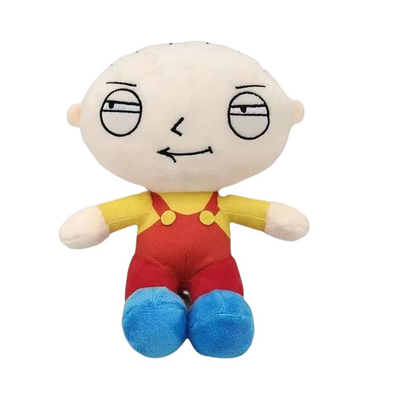 Peluche Stewie Griffin de Family Guy com 20cm. Uma versão macia e divertida da icónica personagem para fãs da série. Compra online na Plushie.