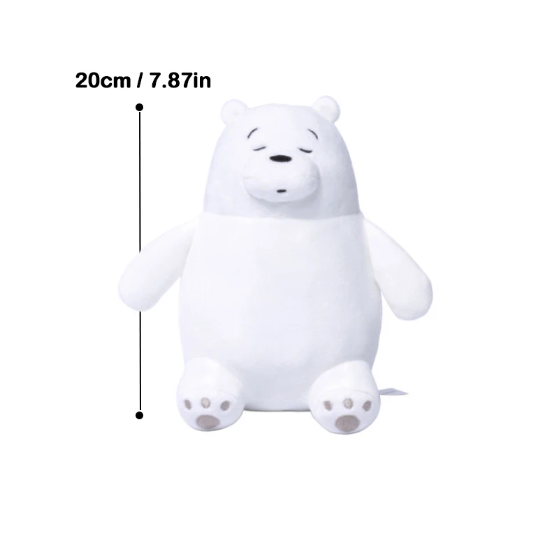 Peluche Polar - Nós, os Ursos | We Bare Bears Compre o Peluche Polar de Nós, os Ursos. Peluche macio disponível em 20 cm e 24 cm, ideal para fãs de We Bare Bears e da Cartoon Network.