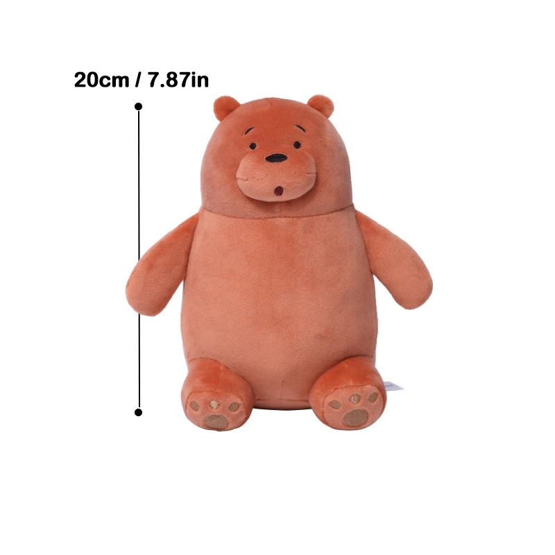 Peluche Pardo - Nós, os Ursos | We Bare Bears Descubra o Peluche Pardo de Nós, os Ursos. Peluche macio disponível em 20 cm e 24 cm, ideal para fãs de We Bare Bears e da Cartoon Network.